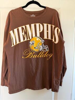 Hollister Brown Logo Cotton Crewneck Tee